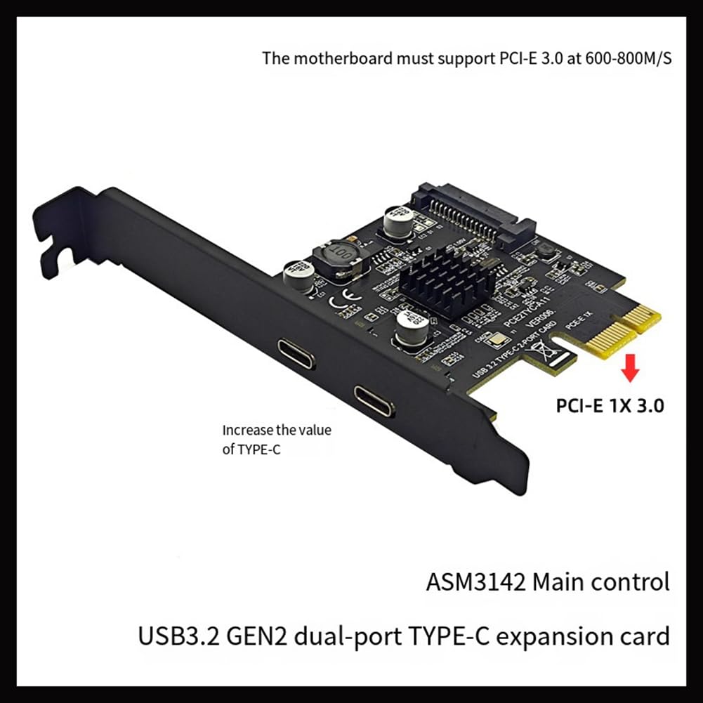 USB3.2 type-C PCI Expressボード Amazon | Eeskvrebuz 新しい 2 ポート TYPE-C PCIE カード PCI Express
